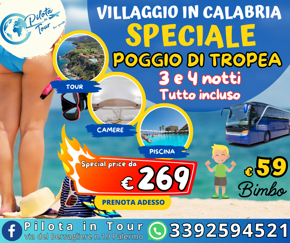 Speciale Poggio di Tropea ESTATE 2024 3 notti e 4 notti - PM Tour