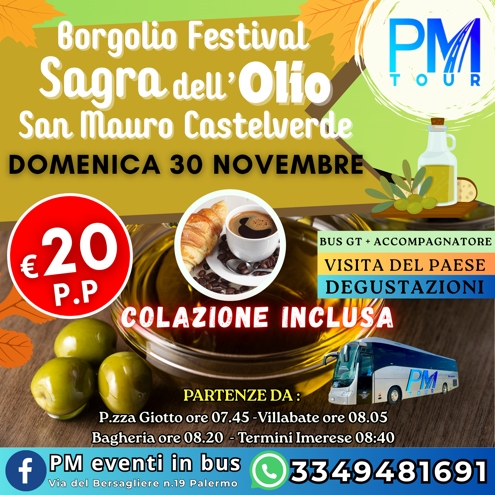 Volantino Sagra Castagna Autunno Evento Colorato Divertente Marrone Giallo Bianco Tele Quadrato