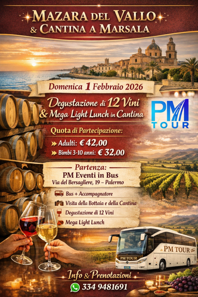 Degustazione di vini e pranzo a Marsala