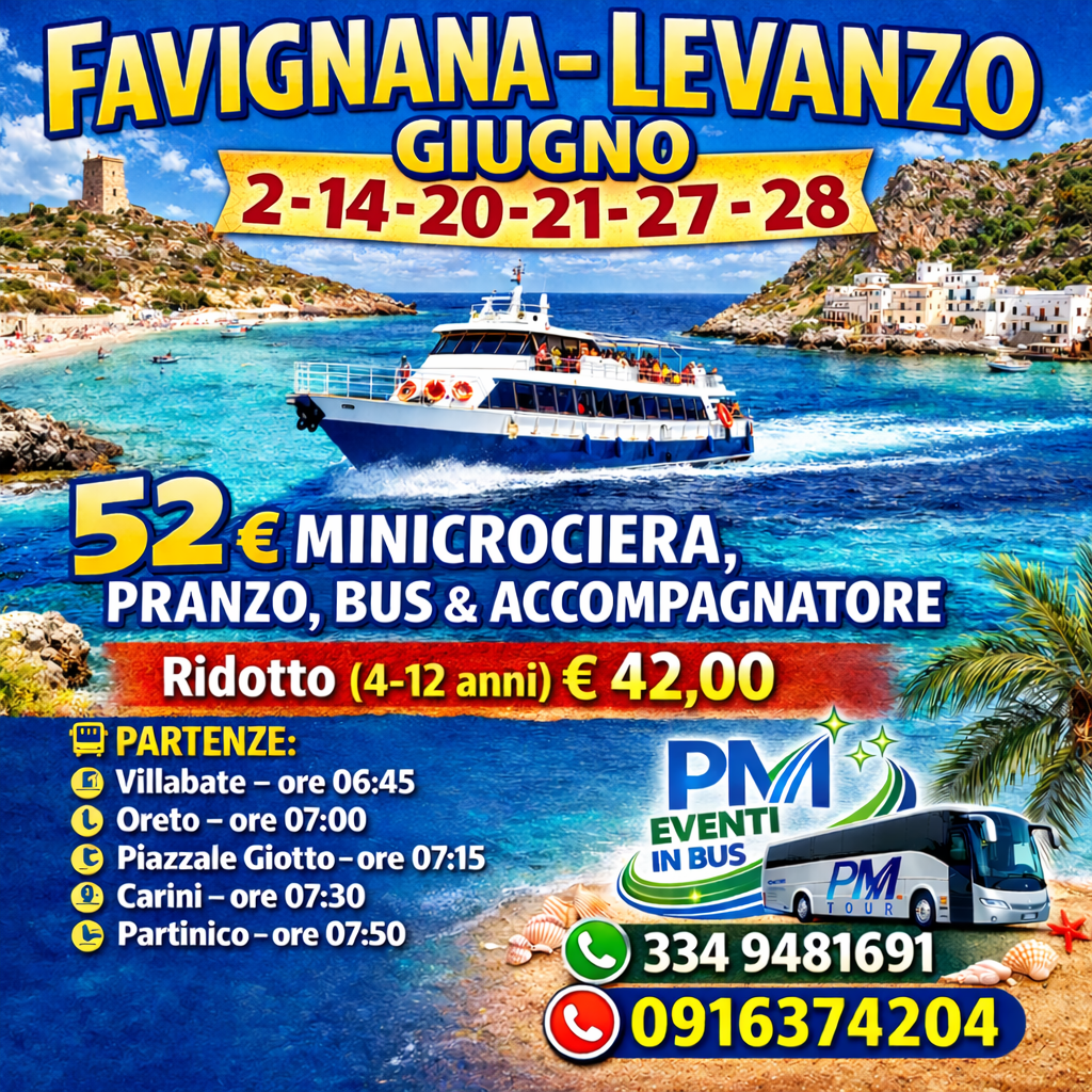 Escursioni estive a Favignana e Levanzo